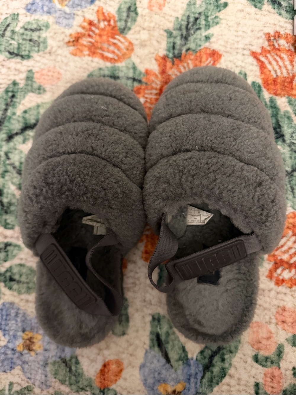 Ugg Slipper with Back Strap - Gray